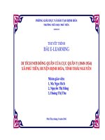 THUYẾT TRÌNH DI TÍCH NƠI ĐÓNG QUÂN CỦA CỤC QUÂN Y (1949-1954) XÃ PHÚ TIẾN, HUYỆN ĐỊNH HÓA, TỈNH THÁI NGUYÊN