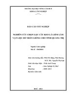 NGHIÊN CỨU CHỌN LỌC CÂY KEO LÁ LIỀM LÀM VẬT LIỆU ĐỂ NHÂN GIỐNG CHO TỈNH QUẢNG TRỊ