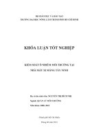 KIỂM SOÁT Ô NHIỄM MÔI TRƯỜNG TẠI NHÀ MÁY XI MĂNG TÂY NINH