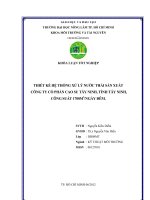 THIẾT KẾ HỆ THỐNG XỬ LÝ NƯỚC THẢI SẢN XUẤT CÔNG TY CỔ PHẦN CAO SU TÂY NINH, TỈNH TÂY NINH, CÔNG SUẤT 1700M3NGÀY ĐÊM.