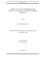 NGHIÊN CỨU XỬ LÝ NƯỚC THẢI NHIỄM DẦU BẰNG VI SINH VẬT VÀ ẢNH HƯỞNG CỦA MỘT SỐ YẾU TỐ ĐẾN QUÁ TRÌNH XỬ LÝ