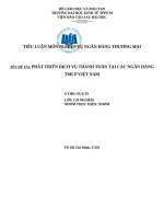 PHÁT TRIỂN DỊCH VỤ THANH TOÁN TẠI NGÂN HÀNG THƯƠNG MẠI