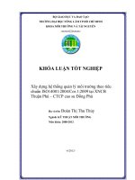 Xây dựng hệ thống quản lý môi trường theo tiêu chuẩn ISO14001:2004Cor.1:2009 tại XNCB Thuận Phú – CTCP cao su Đồng Phú