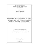 KHẢO SÁT HIỆN TRẠNG VÀ ĐỊNH HƯỚNG PHÁT TRIỂN MẢNG XANH KHU VỰC CÙ LAO PHỐ (XÃ HIỆP HÒA) THUỘC THÀNH PHỐ BIÊN HÒA ĐẾN NĂM 2020
