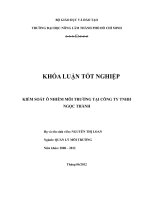 KIỂM SOÁT Ô NHIỄM MÔI TRƯỜNG TẠI CÔNG TY TNHH NGỌC THÀNH