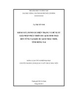 KHẢO SÁT, ĐÁNH GIÁ HIỆN TRẠNG VÀ ĐỀ XUẤT GIẢI PHÁP PHÁT TRIỂN DU LỊCH SINH THÁI BỀN VỮNG TẠI KHU DU LỊCH THÁC TRỜI, TỈNH ĐỒNG NAI