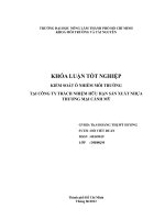 KIỂM SOÁT Ô NHIỄM MÔI TRƯỜNG TẠI CÔNG TY TRÁCH NHIỆM HỮU HẠN SẢN XUẤT NHỰA THƯƠNG MẠI CẢNH MỸ