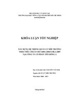 XÂY DỰNG HỆ THỐNG QUẢN LÝ MÔI TRƯỜNG THEO TIÊU CHUẨN ISO 14001:2004COR.1:2009 TẠI CÔNG TY CỔ PHẦN TÔN ĐÔNG Á