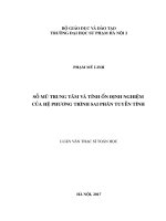 Số mũ trung tâm và tính ổn định nghiệm của hệ phương trình sai phân tuyến tính