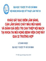 KHẢO SÁT ĐẶC ĐIỂM LÂM SÀNG, CẬN LÂM SÀNG CHẢY MÁU MŨI NẶNG VÀ ĐÁNH GIÁ ĐIỀU TRỊ CAN THIỆP NỘI MẠCH TẠI KHOA TAI MŨI HỌNG BỆNH VIỆN CHỢ RẪY QUA 32 TRƯỜNG HỢP