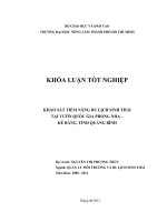 KHẢO SÁT TIỀM NĂNG DU LỊCH SINH THÁI TẠI VƯỜN QUỐC GIA PHONG NHA – KẺ BÀNG, TỈNH QUẢNG BÌNH