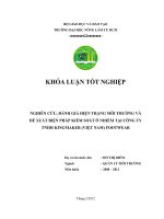 NGHIÊN CỨU, ĐÁNH GIÁ HIỆN TRẠNG MÔI TRƯỜNG VÀ ĐỀ XUẤT BIỆN PHÁP KIỂM SOÁT Ô NHIỄM TẠI CÔNG TY TNHH KINGMAKER (VIỆT NAM) FOOTWEAR