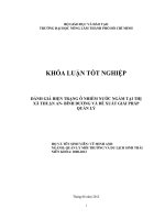 ĐÁNH GIÁ HIỆN TRẠNG Ô NHIỄM NƯỚC NGẦM TẠI THỊ XÃ THUẬN AN BÌNH DƯƠNG VÀ ĐỀ XUẤT GIẢI PHÁP QUẢN LÝ
