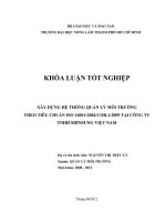 XÂY DỰNG HỆ THỐNG QUẢN LÝ MÔI TRƯỜNG THEO TIÊU CHUẨN ISO 14001:2004COR.1:2009 TẠI CÔNG TY TNHH SHINSUNG VIỆT NAM