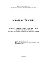 ĐÁNH GIÁ TIỀM NĂNG VÀ ĐỊNH HƯỚNG PHÁT TRIỂN DU LỊCH SINH THÁI BỀN VỮNG TẠI KHU BẢO TỒN THIÊN NHIÊN HÒN BÀ TỈNH KHÁNH HÒA