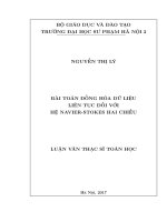 Bài toán đồng hóa dữ liệu liên tục đối với hệ navier stokes hai chiều