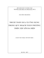 Thuật toán DCA và ứng dụng trong quy hoạch toàn phương trên tập lồi đa diện