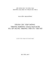 Tách các tập đóng trong không gian banach và áp dụng trong tối ưu vectơ