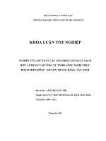 NGHIÊN CỨU, ĐỀ XUẤT CÁC GIẢI PHÁP SẢN XUẤT SẠCH HƠN ÁP DỤNG TẠI CÔNG TY TNHH CÔNG NGHỆ THỰC PHẨM MIỀN ĐÔNG  HUYỆN TRẢNG BÀNG, TÂY NINH