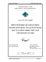 Phân tích hiệu quả hoạt động thanh toán quốc tế tại ngân hàng đầu tư và phát triển việt nam   chi nhánh cần thơ 