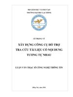 Xây dựng công cụ hỗ trợ tra cứu tài liệu có nội dung tương tự nhau: luận văn thạc sĩ