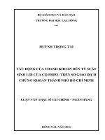 Tác động của thanh khoản đến tỷ suất sinh lời của cổ phiếu trên Sở giao dịch chứng khoán thành phố Hồ Chí Minh: luận văn thạc sĩ