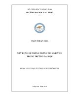 Xây dựng hệ thống thông tin sinh viên trong trường đại học: luận văn thạc sĩ
