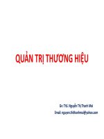 Bài giảng ôn tập môn Quản trị thương hiệu trường Đại học Thương Mại để đạt điểm cao