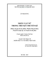 Nhân vật nữ trong truyện truyện kì (khảo sát qua ba tác phẩm; thánh tông di thảo, truyền kì mạn lục và truyền kì tân phả)