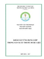 Khảo sát ứng dụng GMP trong sản xuất thuốc dược liệu