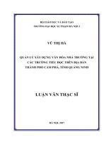Quản lý xây dựng văn hóa nhà trường tại các trường tiểu học trên địa bàn thành phố cẩm phả, tỉnh quảng ninh