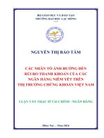 Các nhân tố ảnh hưởng đến rủi ro thanh khoản của các ngân hàng niêm yết trên thị trường chứng khoán Việt Nam