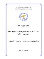 Tác động của một số nhân tố vĩ mô đến VNIndex