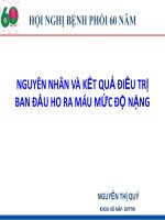 NGUYÊN NHÂN VÀ KẾT QUẢ ĐIỀU TRỊ BAN ĐẦU HO RA MÁU MỨC ĐỘ NẶNG - NGUYỄN THỊ QUÝ