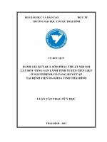 Đánh giá kết quả sớm phẫu thuật nội soi cắt đốt tăng sản lành tính tuyến tiền liệt ở người bệnh có tăng huyết áp tại bệnh viện đa khoa tỉnh thái bình 