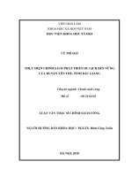 Thực hiện chính sách phát triển du lịch bền vững của huyện yên thế, tỉnh bắc giang