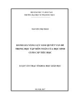 Đánh giá năng lực giải quyết vấn đề trong học tập môn toán của học sinh cuối cấp tiểu học