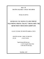 Đánh giá tác dụng của bài thuốc đại phòng phong thang trong điều trị bệnh nhân thoái hóa khớp gối 