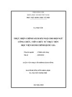 Thực hiện chính sách đãi ngộ cho đội ngũ công chức, viên chức từ thực tiễn học viện hành chính quốc gia 