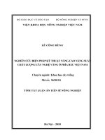 Nghiên cứu biện pháp kỹ thuật nâng cao năng suất, chất lượng cây nghệ vàng ở phía bắc việt nam tt