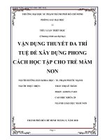 VẬN DỤNG THUYẾT ĐA TRÍ TUỆ XÂYDỰNG PHONG CÁCH HỘC TẬP CHO TRẺ MẦM NON