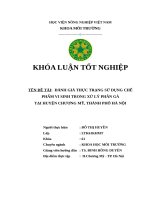 THỰC TRẠNG SD CP VS TRONG xử lý PHÂN gà