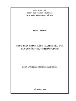 Thực hiện chính sách xóa đói giảm nghèo của huyện Yên Thế, tỉnh Bắc Giang