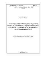 Thực trạng nhiễm và kiến thức, thực hành của người dân về phòng chống lây nhiễm viêm gan virus b,c tại xã thanh hà, huyện thanh liêm tỉnh hà nam năm 2016 