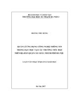 Quản lí ứng dụng công nghệ thông tin trong dạy học tại các trường tiểu học trên địa bàn quận cầu giấy thành phố hà nội