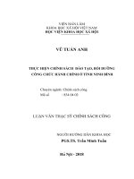 Thực hiện chính sách đào tạo, bồi dưỡng công chức hành chính ở tỉnh Ninh Bình