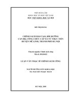 Chính sách đào tạo, bồi dưỡng cán bộ, công chức cấp xã từ thực tiễn huyện Mê Linh, thành phố Hà Nội