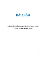 CHÍNH SÁCH ĐỐI NGOẠI CỦA LIÊN MINH CHÂU ÂU SAU CHIẾN TRANH LẠNH