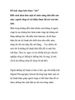 Để ảnh chụp được nét