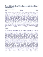 Trao đổi với chu văn sơn về bài thơ đây thôn vĩ dạ 